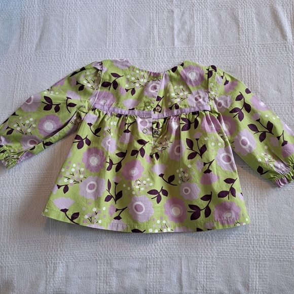 Gymboree girls 6-12 months green & purple blouse - Picture 2 of 6